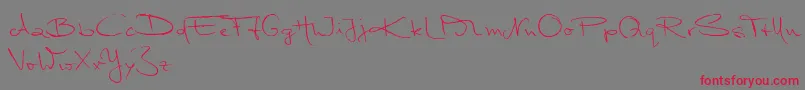 MarleenScriptNormalReduced Font – Red Fonts on Gray Background
