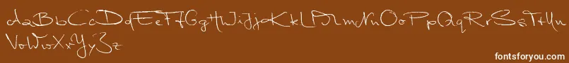 MarleenScriptNormalReduced Font – White Fonts on Brown Background