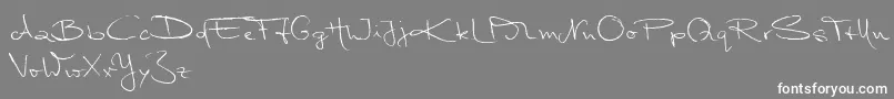 MarleenScriptNormalReduced-fontti – valkoiset fontit harmaalla taustalla