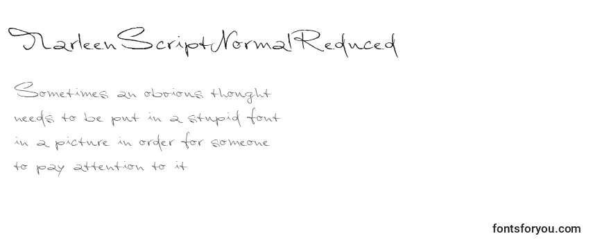 Review of the MarleenScriptNormalReduced (103992) Font