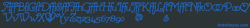 Mistresa Font – Blue Fonts on Black Background