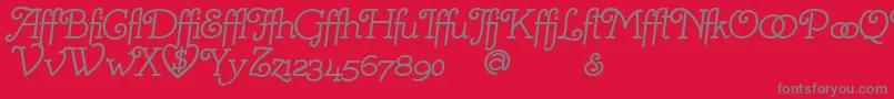 Mistresa Font – Gray Fonts on Red Background