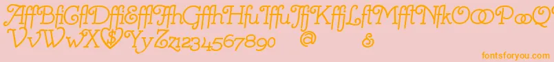 Mistresa Font – Orange Fonts on Pink Background