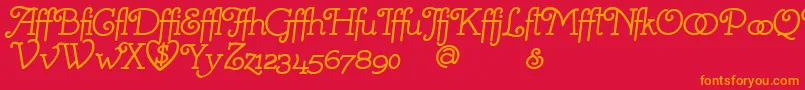 Mistresa Font – Orange Fonts on Red Background