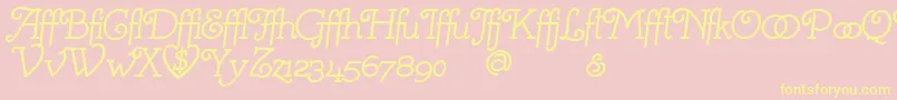 Mistresa-Schriftart – Gelbe Schriften auf rosa Hintergrund