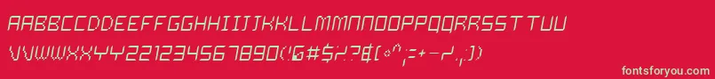 フォントDalilaLightOblique – 赤い背景に緑の文字