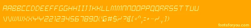 Czcionka DalilaLightOblique – żółte czcionki na pomarańczowym tle
