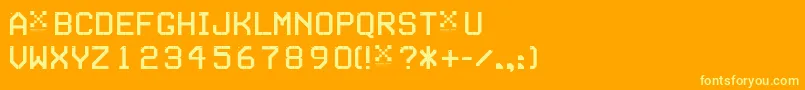 Czcionka Seriesc – żółte czcionki na pomarańczowym tle