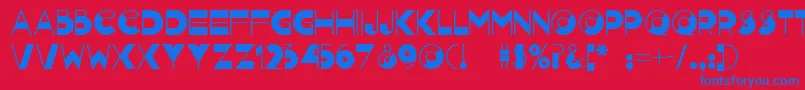 Nightcapnf Font – Blue Fonts on Red Background