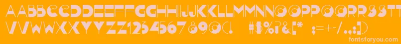 Nightcapnf-Schriftart – Rosa Schriften auf orangefarbenem Hintergrund