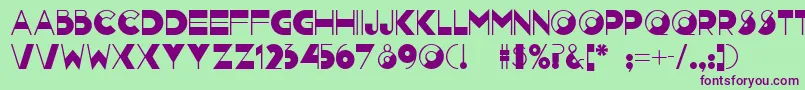 Nightcapnf Font – Purple Fonts on Green Background