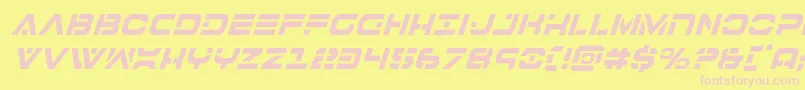 7thservicecondital-fontti – vaaleanpunaiset fontit keltaisella taustalla