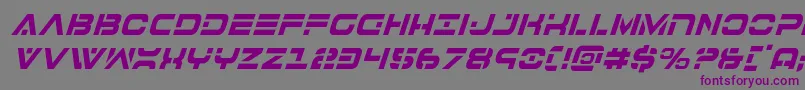 Czcionka 7thservicecondital – fioletowe czcionki na szarym tle