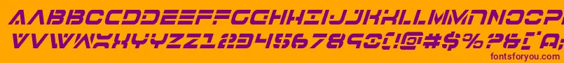 7thservicecondital Font – Purple Fonts on Orange Background
