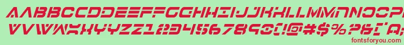 7thservicecondital Font – Red Fonts on Green Background