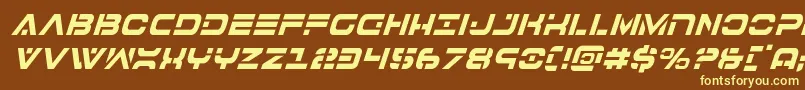 Шрифт 7thservicecondital – жёлтые шрифты на коричневом фоне