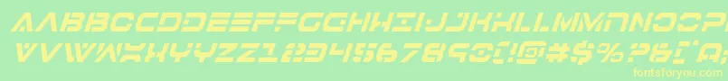 7thservicecondital Font – Yellow Fonts on Green Background