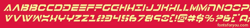 7thservicecondital Font – Yellow Fonts on Red Background