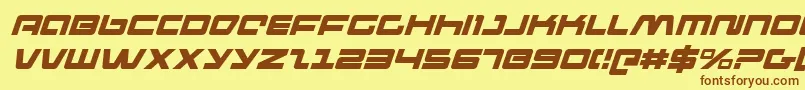 Pulseriflei-fontti – ruskeat fontit keltaisella taustalla