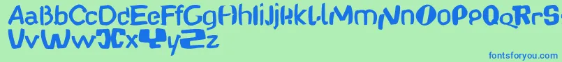 Babelfishdancing Font – Blue Fonts on Green Background