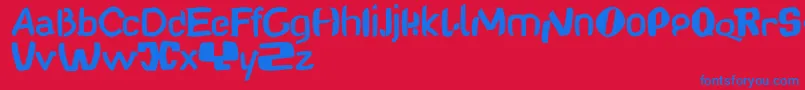 Babelfishdancing Font – Blue Fonts on Red Background