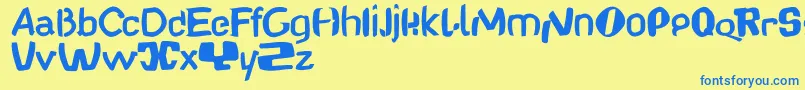 Babelfishdancing Font – Blue Fonts on Yellow Background