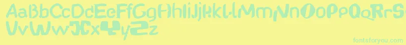 Babelfishdancing Font – Green Fonts on Yellow Background