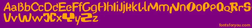 Babelfishdancing Font – Orange Fonts on Purple Background