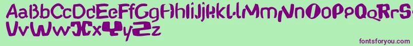 Babelfishdancing Font – Purple Fonts on Green Background