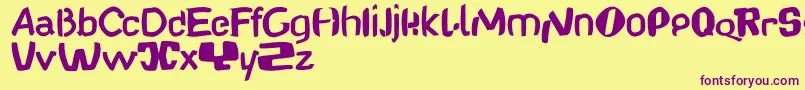 Babelfishdancing Font – Purple Fonts on Yellow Background