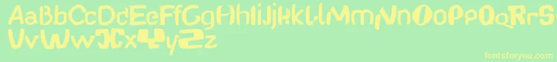 Babelfishdancing Font – Yellow Fonts on Green Background