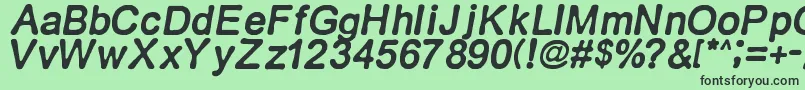 フォントRetroitalics – 緑の背景に黒い文字