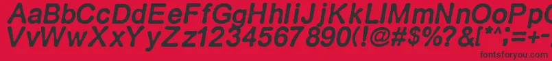 Retroitalics Font – Black Fonts on Red Background