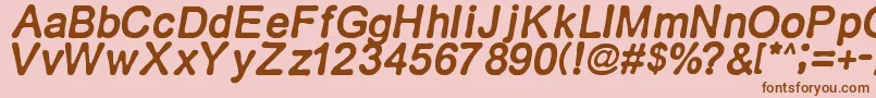 Retroitalics Font – Brown Fonts on Pink Background