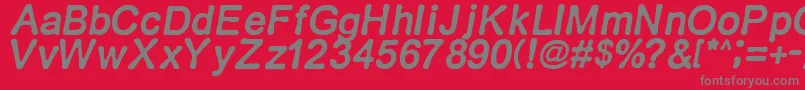 フォントRetroitalics – 赤い背景に灰色の文字