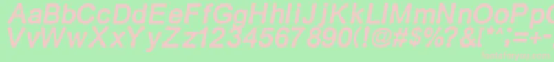 Retroitalics Font – Pink Fonts on Green Background