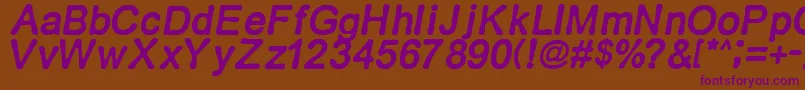 Retroitalics Font – Purple Fonts on Brown Background