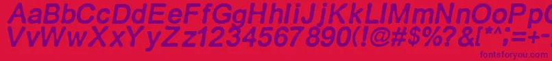 Retroitalics-Schriftart – Violette Schriften auf rotem Hintergrund