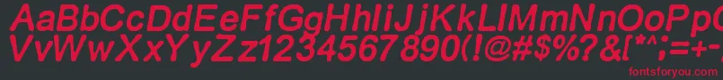 Retroitalics-Schriftart – Rote Schriften auf schwarzem Hintergrund