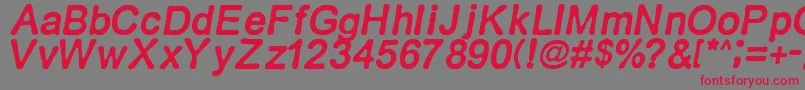 Retroitalics Font – Red Fonts on Gray Background