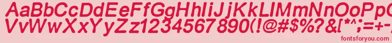 フォントRetroitalics – ピンクの背景に赤い文字