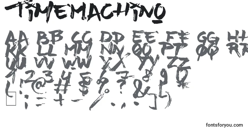 Schriftart TimeMachino – Alphabet, Zahlen, spezielle Symbole
