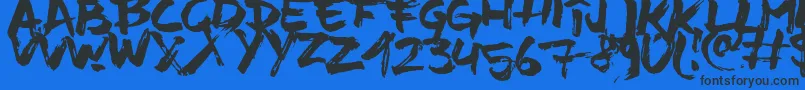 フォントTimeMachino – 黒い文字の青い背景