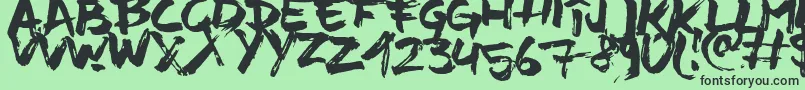 TimeMachino-Schriftart – Schwarze Schriften auf grünem Hintergrund