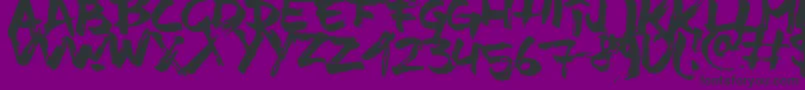 フォントTimeMachino – 紫の背景に黒い文字