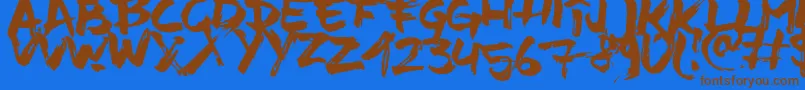 TimeMachino Font – Brown Fonts on Blue Background