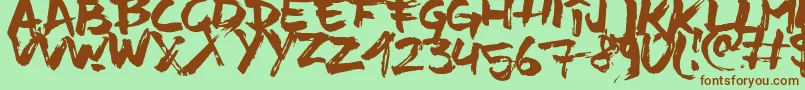 TimeMachino Font – Brown Fonts on Green Background