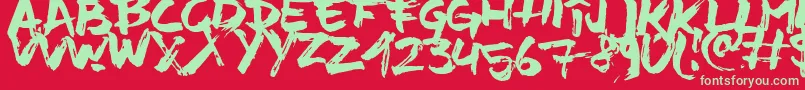 TimeMachino Font – Green Fonts on Red Background