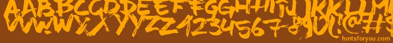 TimeMachino Font – Orange Fonts on Brown Background