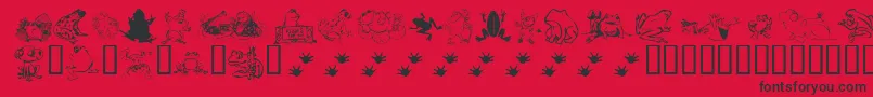 KrFrogsForJennifer-Schriftart – Schwarze Schriften auf rotem Hintergrund